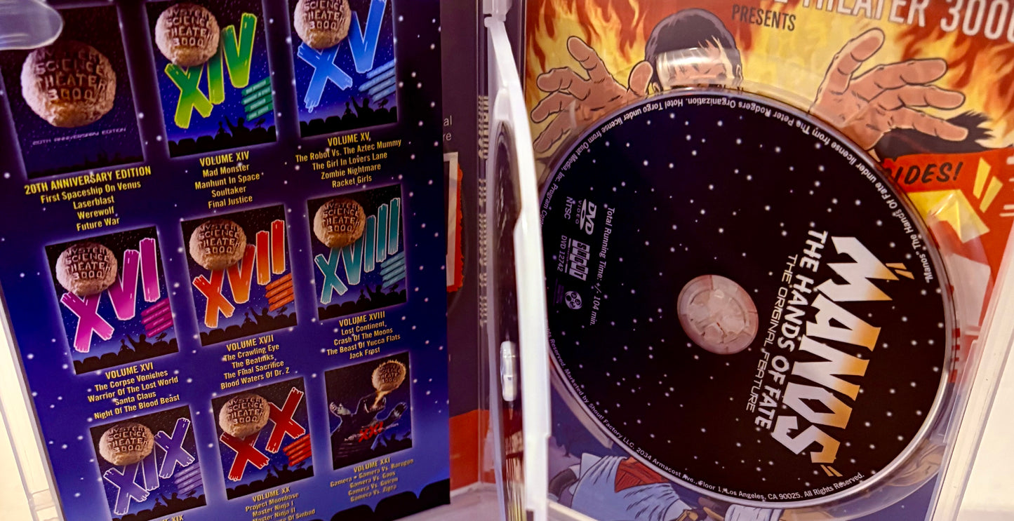 Manos - Las manos del destino (Mystery Science Theater 3000) DVD, 1993, comedia de ciencia ficción, set de 2 discos