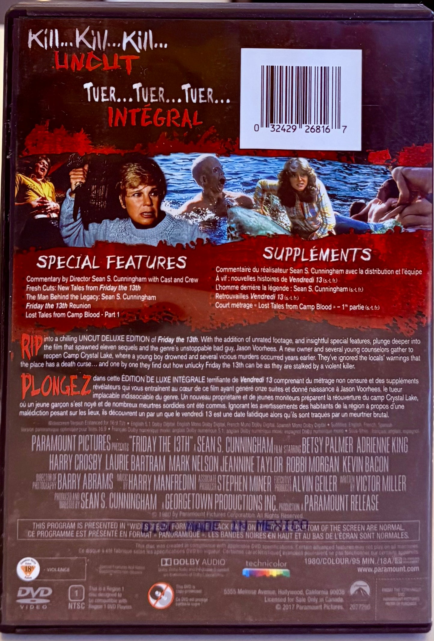 Viernes 13 (DVD, 1980) Terror/Slasher sin cortes