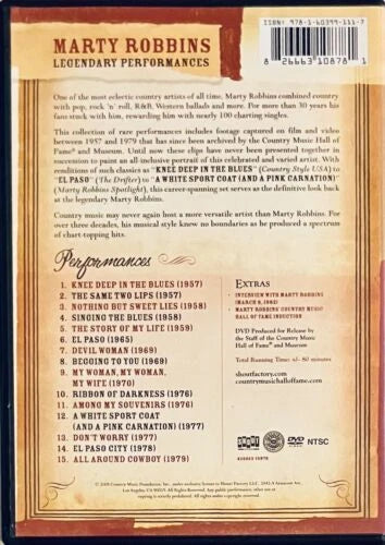Marty Robbins: Legendary Performances (DVD 2008) w/ Insert Shout Factory *GR1 image 1