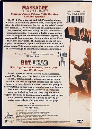 Massacre at Fort Holman and Hot Lead (DVD, 2006) Double Feature Westerns *NE1 image 1