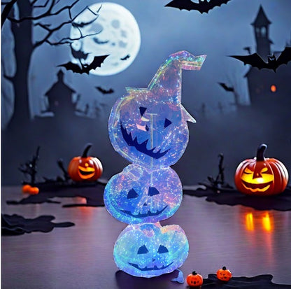 Halloween Colorful Three Pumpkin Head Party Luminous Decoration