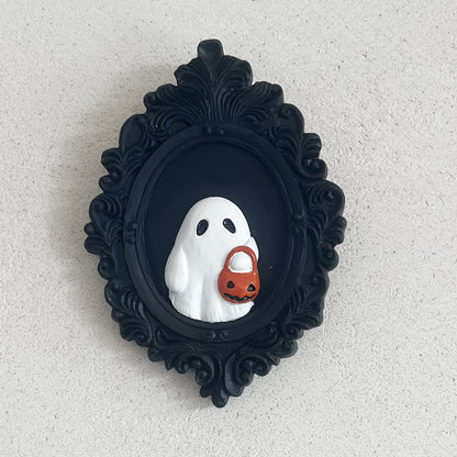 Adornos de resina para Halloween, decoraciones de pared con fantasmas y truco o trato