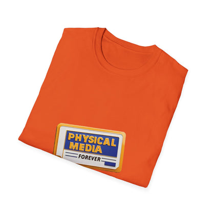 Physical Media Forever Unisex Softstyle T-Shirt w/ ALT RFP! Logo on Back