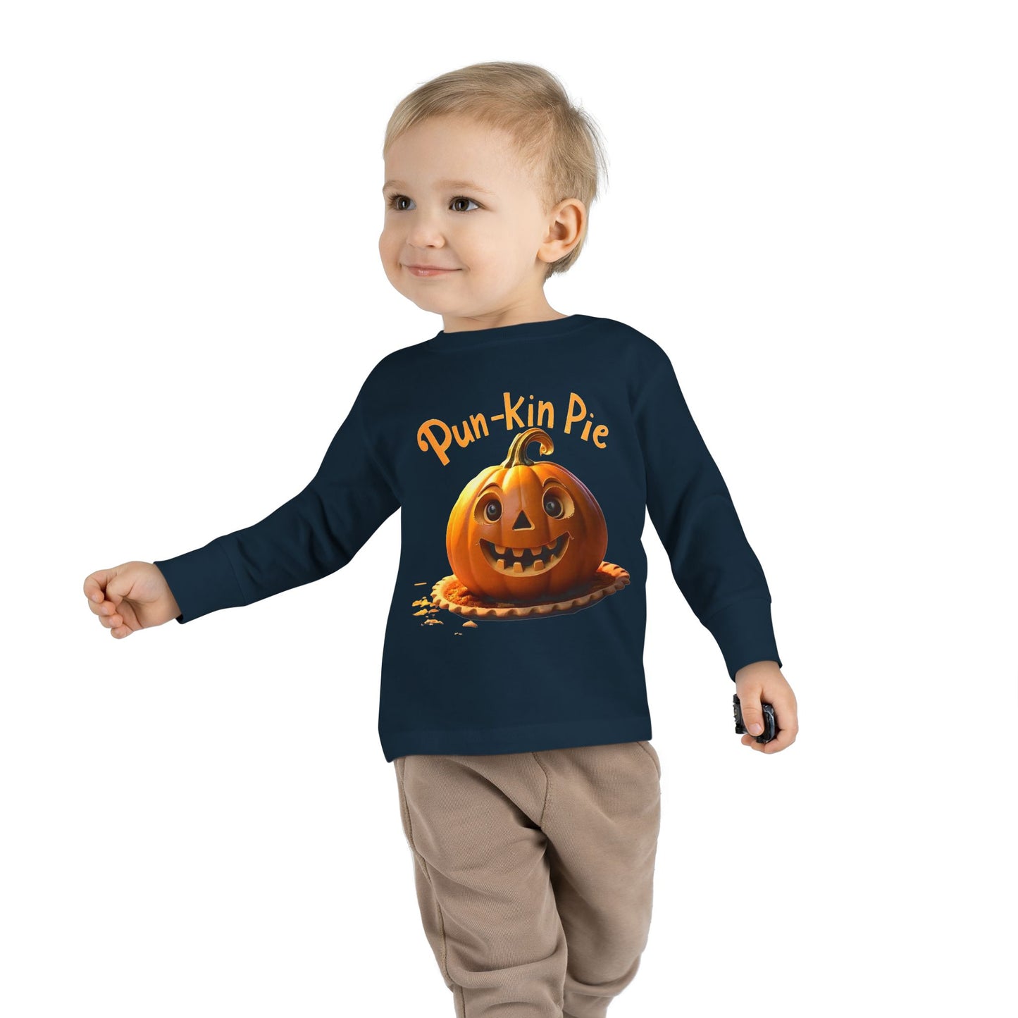 Pun-Kin Pie Design Toddler Long Sleeve Tee