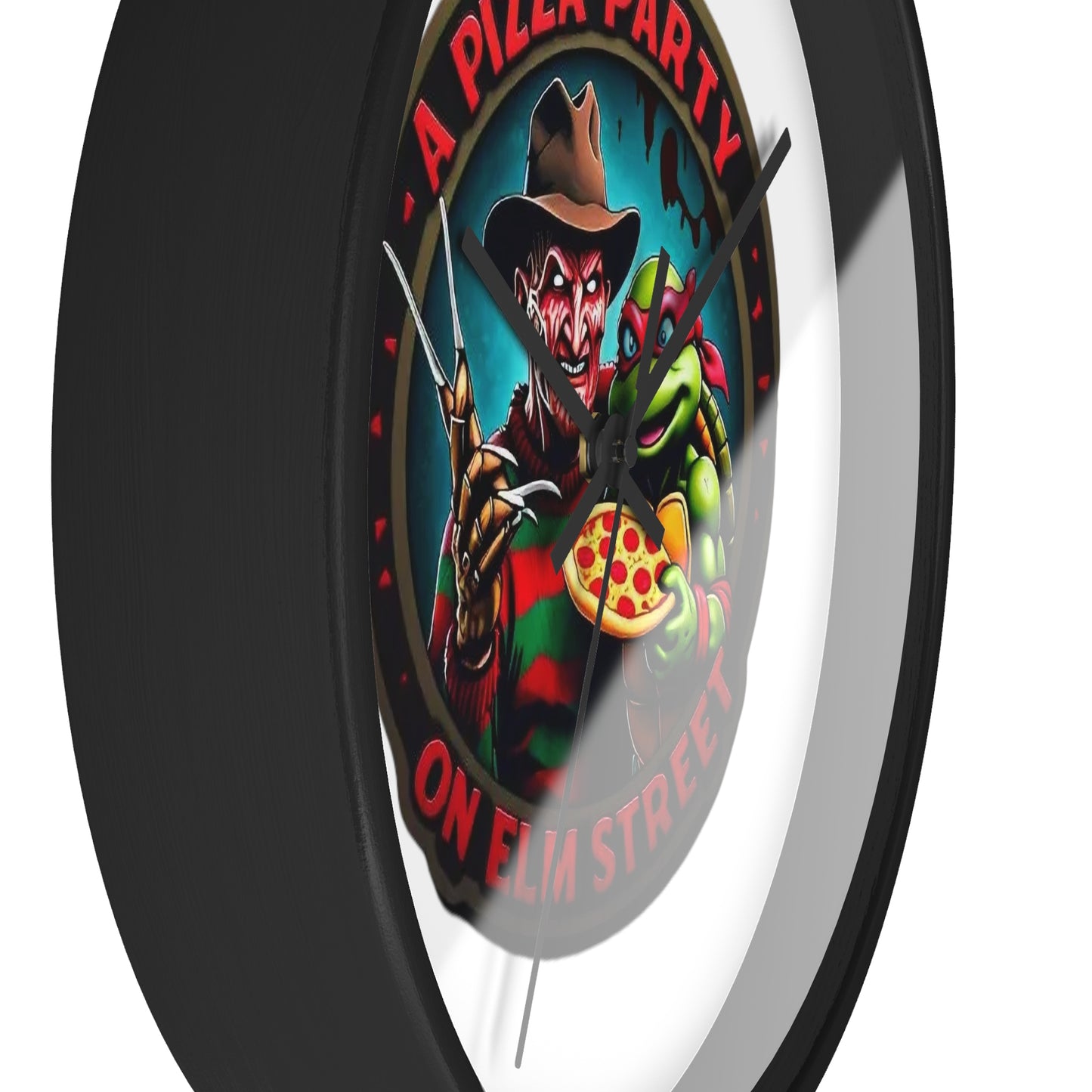 A Pizza Party on Elm Street Wall Clock