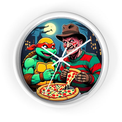 Reloj de pared con diseño de pizza en Elm Street (diseño 2)