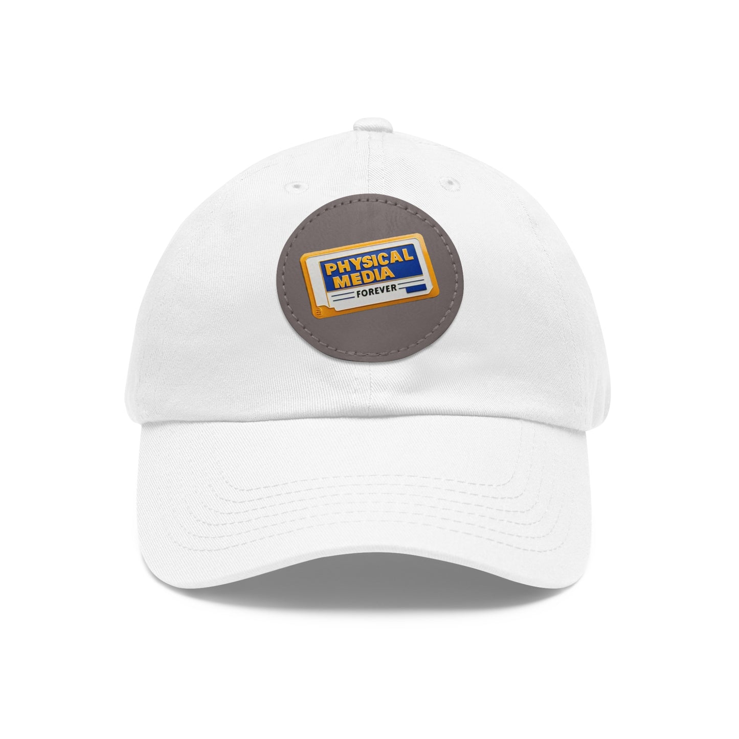 Physical Media Forever - Dad Hat with Leather Patch (Round)