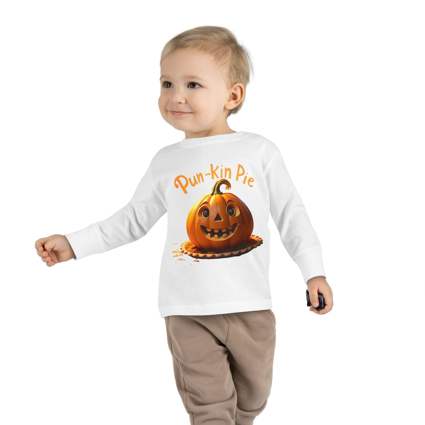 Pun-Kin Pie Design Toddler Long Sleeve Tee