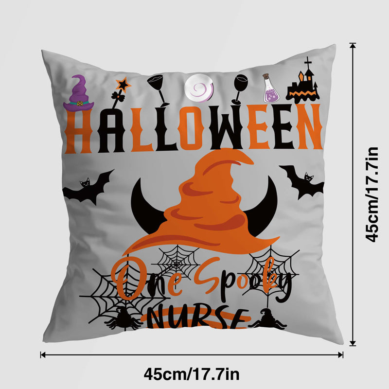 Halloween Pumpkin Castle Pillow Cover