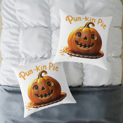 Pun-Kin Pie Design Square Poly Canvas Pillow