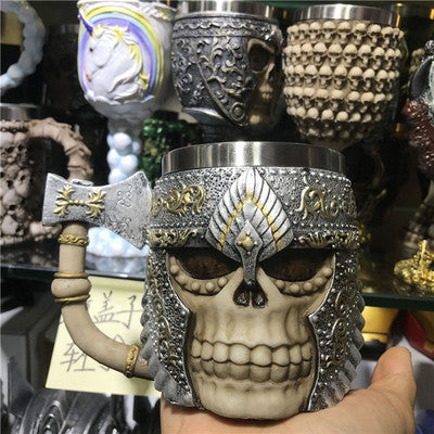 Printing Halloween Mug Metal Wine Glass Skull Mug 7style