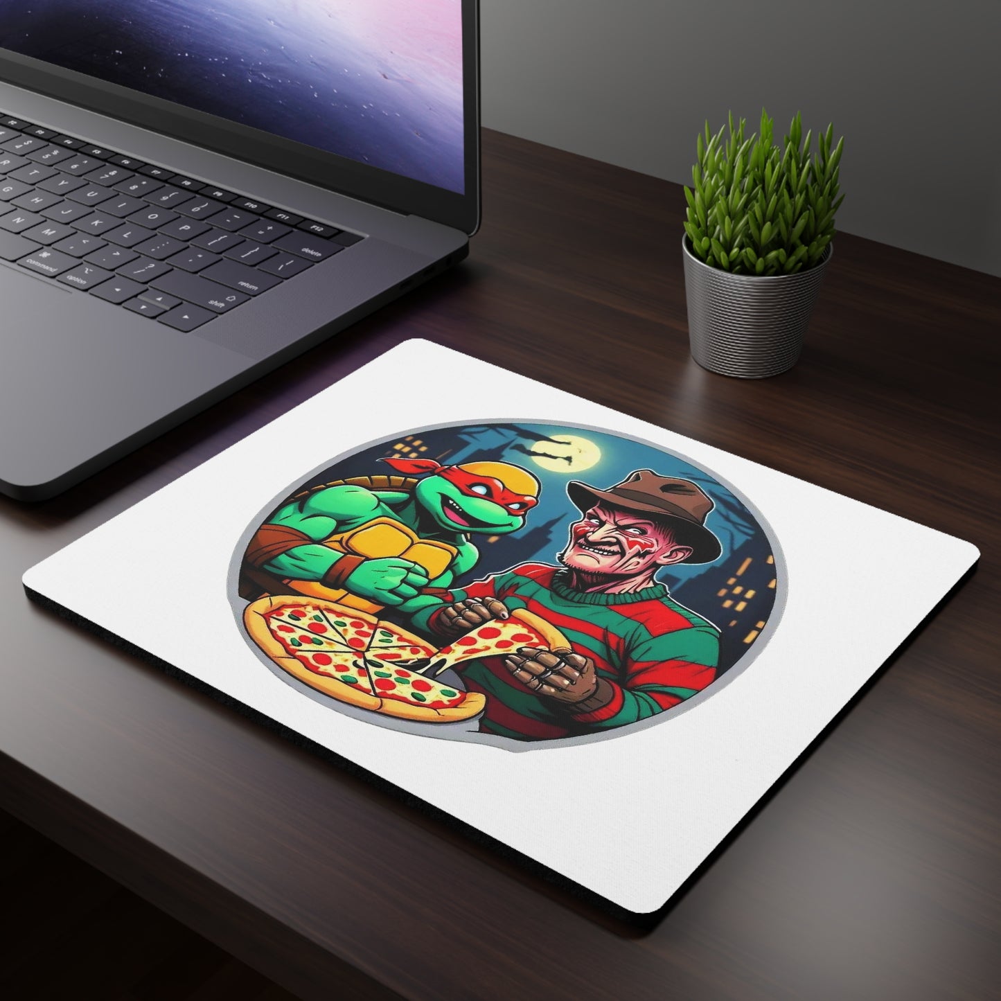 A Pizza Party on Elm Street (Design 2) Rectangular Mouse Pad