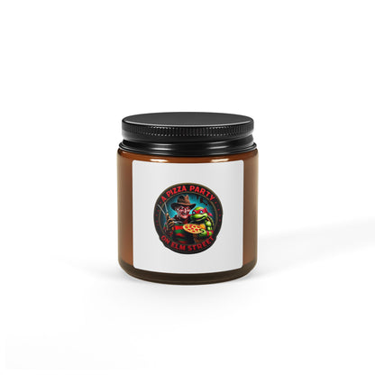 A Pizza Party on Elm Street Scented Soy Candle (Multi-Size, Amber Jar)