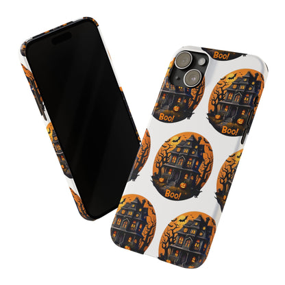 Haunted Halloween House Pattern Slim Phone Cases