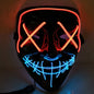 EL cold light mask black V horror mask Blue mouth