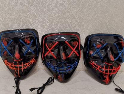 EL cold light mask black V horror mask