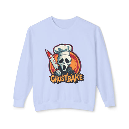 Sudadera unisex ligera con cuello redondo Ghostbake (delante y detrás)