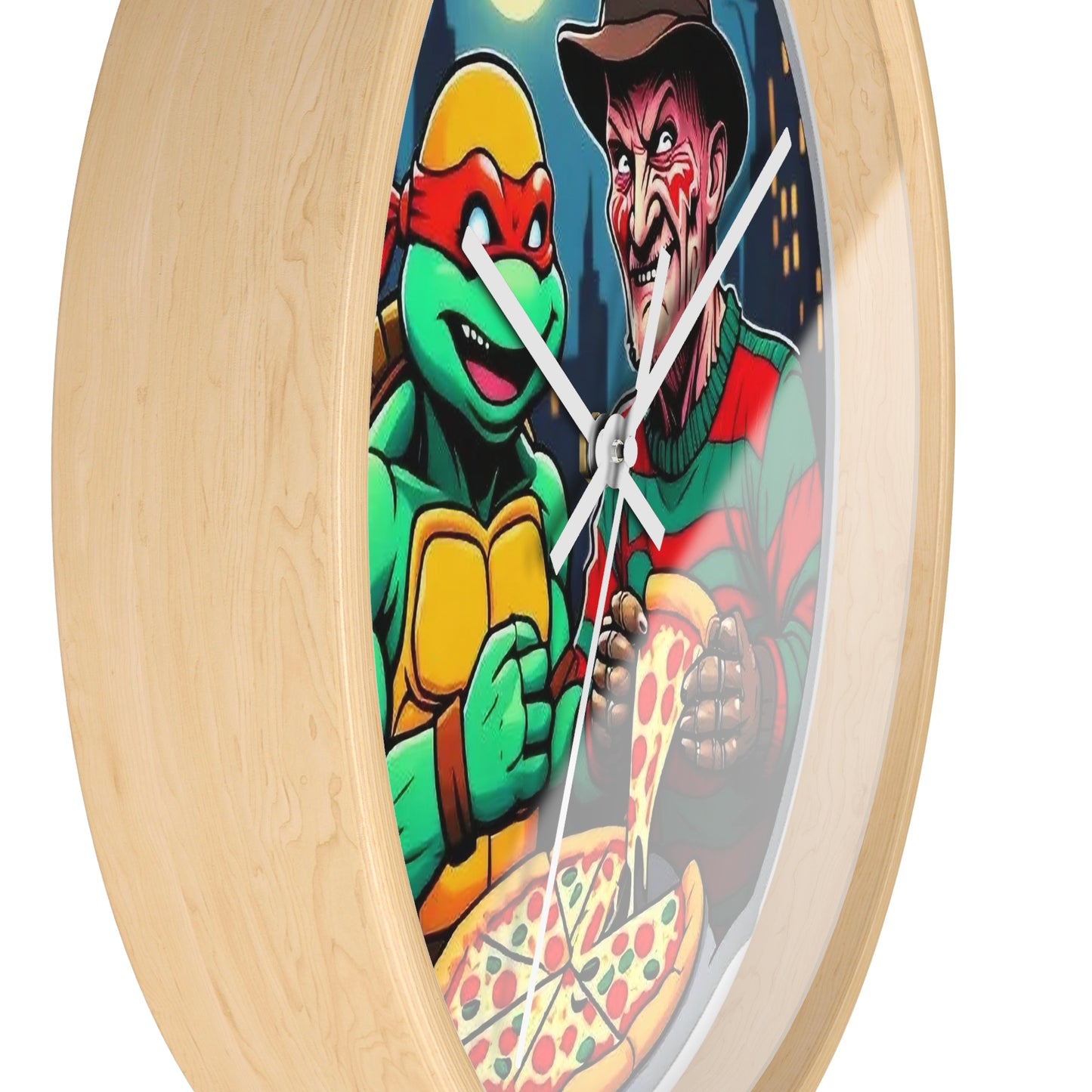 A Pizza Part  on Elm Street (Design 2) Wall Clock