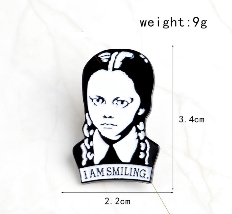 Wednesday Addams AM SMILING R Brooch