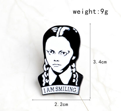 Wednesday Addams AM SMILING R Brooch