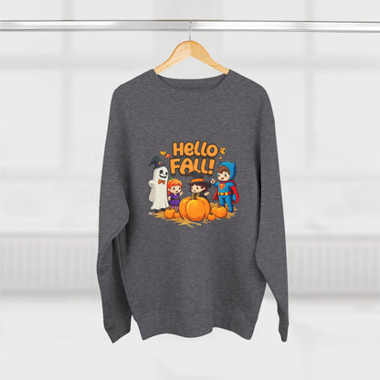 Sudadera unisex con cuello redondo y diseño de Hello Fall