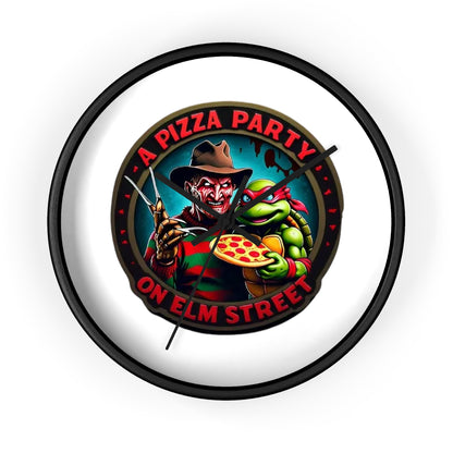 A Pizza Party on Elm Street Wall Clock