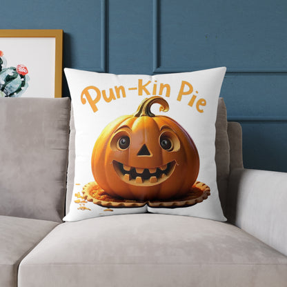 Pun-Kin Pie Design Square Poly Canvas Pillow