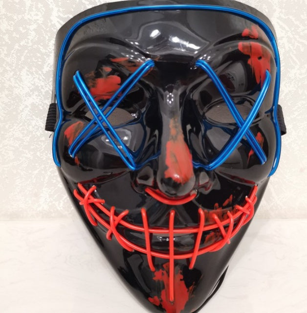 EL cold light mask black V horror mask