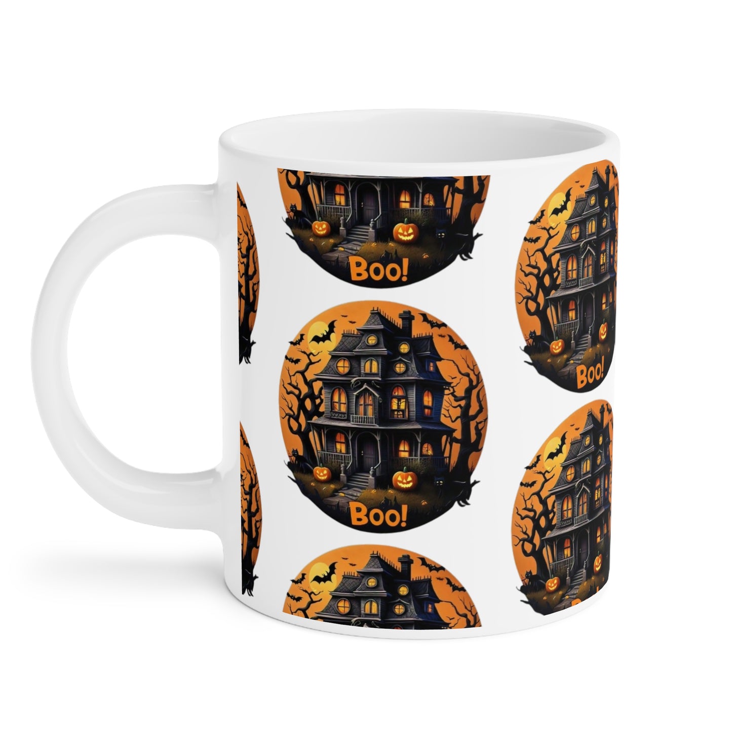 Tazas de cerámica con forma de casa de Halloween espeluznante (11 oz, 15 oz y 20 oz)