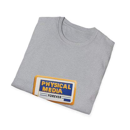 Physical Media Forever Unisex Softstyle T-Shirt w/ ALT RFP! Logo on Back