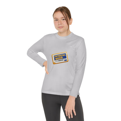 Physical Media Forever! Youth Long Sleeve Competitor Tee