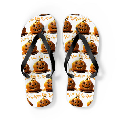 Pun-Kin Pie Design Flip Flops