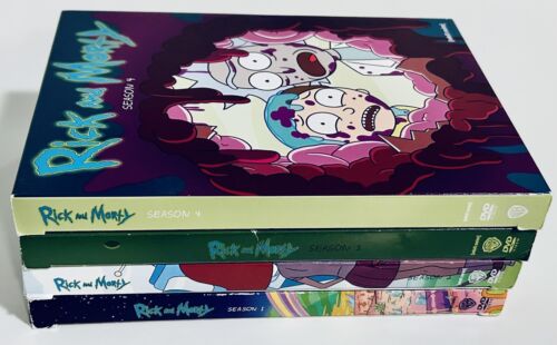 Rick & Morty: Seasons 1 2 3 4 (DVD) w/ Slipcovers 1-4 Lot Sitcom Animation*LS1