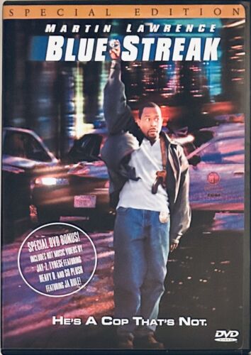 Blue Streak (DVD, 1999) w/ Insert Comedy/Action Martin Lawrence *WM1