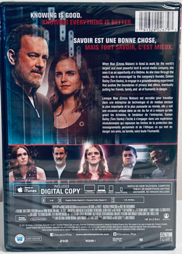 The Circle (DVD 2017) Thriller/Sci-fi Elevation Pictures En/Fr Tom Hanks NEW