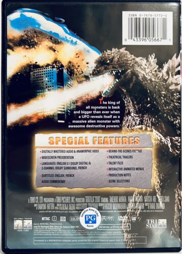 Godzilla 2000 (DVD, 1999) w/ Insert Sci-fi/Horror Toho TriStar Kaiju *GR1