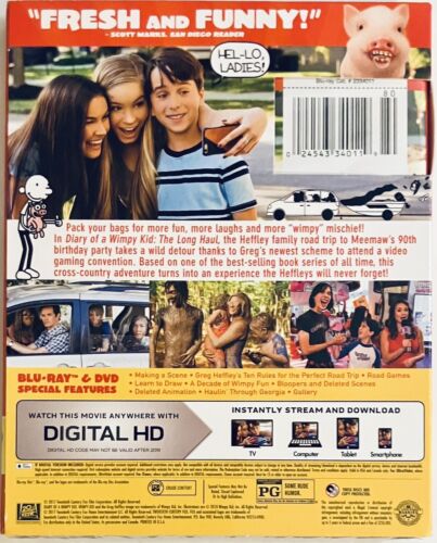 Diary of a Wimpy Kid: The Long Haul (Blu-ray/DVD 2017) 2-Discs w/ Slipcover NEW