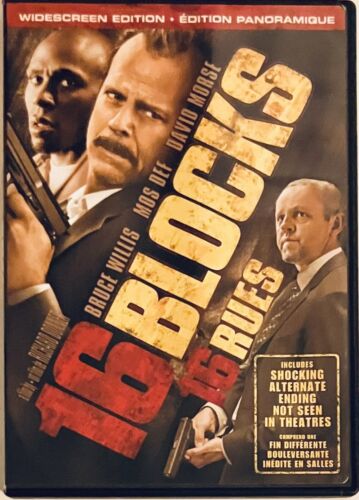 16 Blocks (DVD, 2006) Widescreen Bruce Willis Bilingual Action *DS1