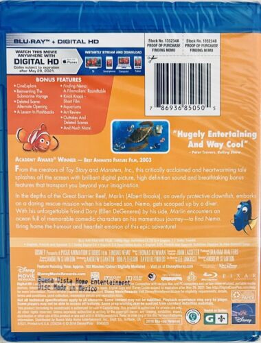 Finding Nemo (Blu-ray 2016) 2-Disc Set Disney Pixar Animation En/Fr/Sp Brand NEW