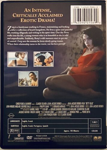 Jean-Jacques Beineix's Betty Blue Unrated Director's Cut DVD 2004 WDS *RG1