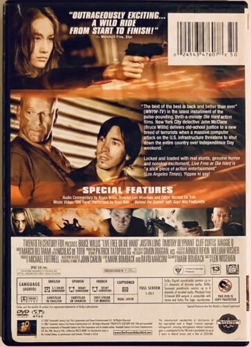 Die Hard 4: Live Free or Die Hard (DVD 2007) En/Fr/Sp Bruce Willis w/ Insert*GR1