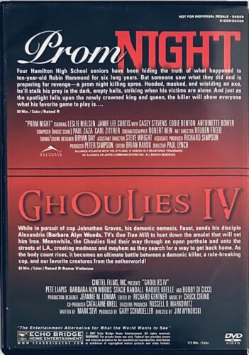 Prom Night/Ghoulies IV (DVD, 2008) 2-Disc Set Horror Echo Bridge OOP *NE1