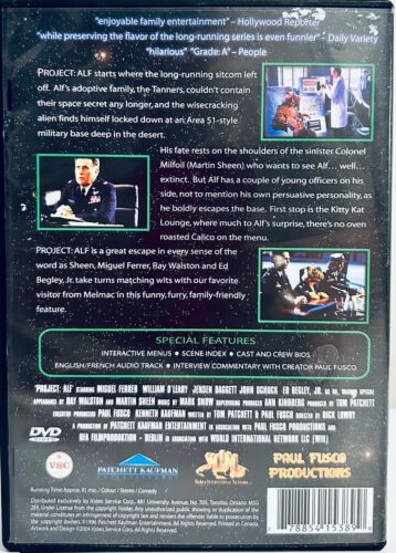 Project: ALF (DVD, 1996) VSC Comedy/Sci-Fi Martin Sheen Aliens*GR1