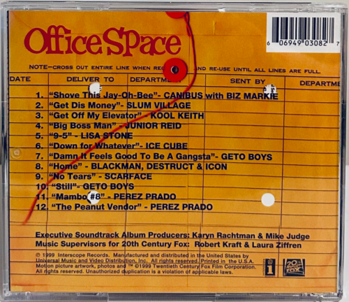 Office Space - Original Motion Picture Soundtrack (CD 1999) Various Interscope