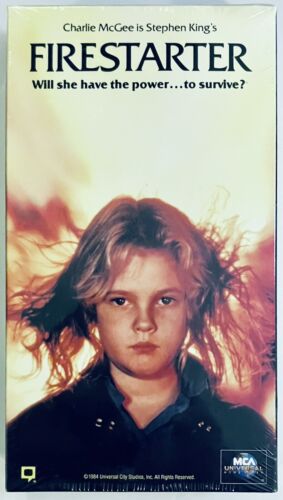 Firestarter (VHS, 1984) Drew Barrymore Horror Studio Stamp RARE Brand NEW*GR1