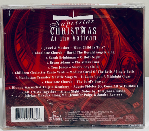 Superstar Christmas at the Vatican by Various Artists (CD) Direct Source NEW