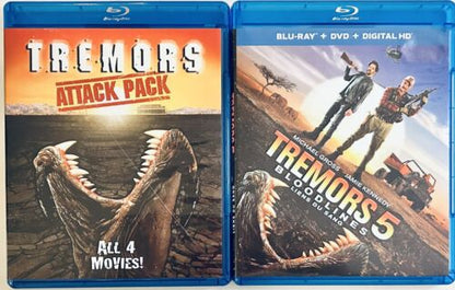 Tremors Attack Pack & Tremors 5 Bloodlines Blu-Ray Lot w/ OOP Slipcovers Horror