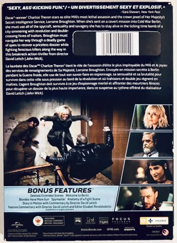 Atomic Blonde (DVD, 2017) Action/Thriller w Slipcover En/Fr Charlize Theron *NE1