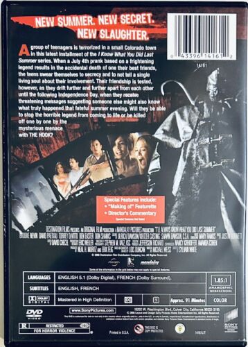 Ill Always Know What You Did Last Summer (DVD, 2006) Horror Sony EN/FR