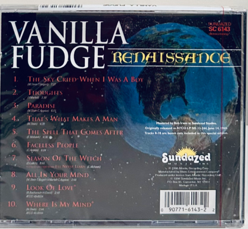 Vanilla Fudge – Renaissance (CD 1998) Sundazed Music 1968 Brand NEW